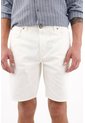 Tennis Bermuda Para Hombre Algodón Blanco Fit Recto Con Remate Limpio de Tennis