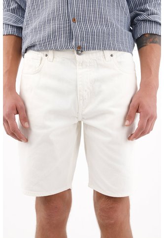 Tennis Bermuda Para Hombre Algodón Blanco Fit Recto Con Remate Limpio Tennis