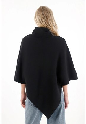 Tennis Buzo Tipo Capa Cuello Alto Negro Para Mujer