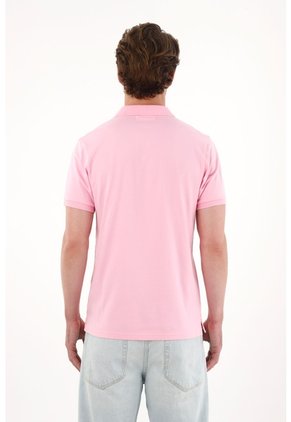 Tennis Polo En Tela Piqué Licra Rosada Para Hombre