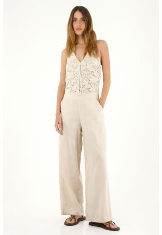 Tennis Enterizo Tipo Wide Leg Crudo Para Mujer Tennis