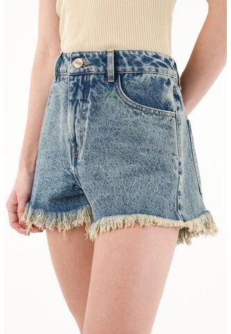 Tennis Bermuda Corta Tiro Alto Azul Para Mujer Tennis