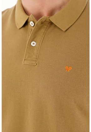 Tennis Polo Café 100% Algodón Para Hombre