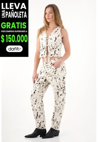 Pantalón Slouchy Con Estampado De Animal Print Para Mujer Tennis