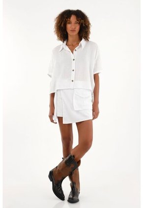 Tennis Camisa Crudo En Lino 100% Para Mujer