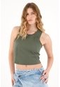 Tennis Camiseta Manga Sisa En Rib Verde Para Mujer de Tennis