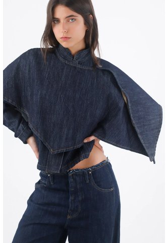 Tennis Chaqueta Para Mujer De Algodón índigo Corta Con Capa Tennis