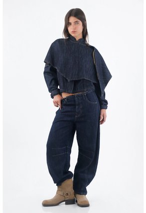 Tennis Chaqueta Para Mujer De Algodón índigo Corta Con Capa