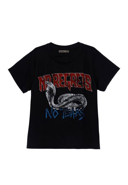 Camiseta Negra Manga Corta Para Mujer