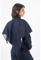 Tennis Chaqueta Para Mujer De Algodón índigo Corta Con Capa de Tennis
