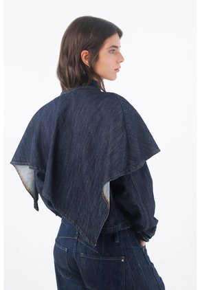 Tennis Chaqueta Para Mujer De Algodón índigo Corta Con Capa