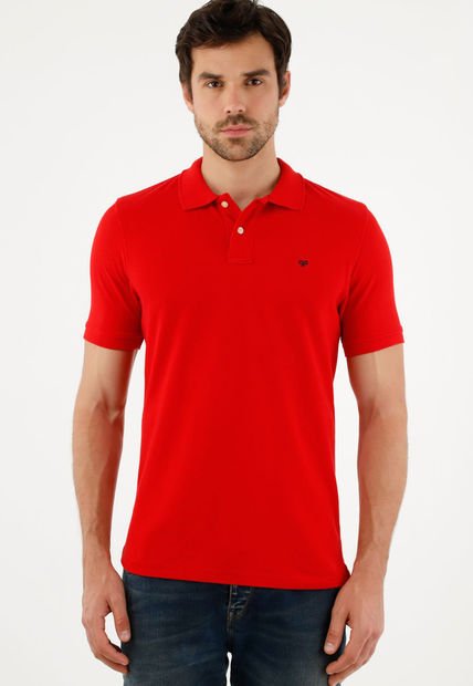 Polo Roja 100% Algodón Para Hombre