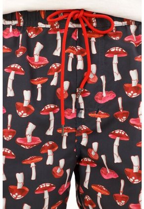 Tennis Pantaloneta De Baño Con Estampado De Hongos Multicolor Para Hombre