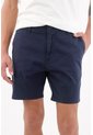 Tennis Bermuda Para Hombre De Algodón Azul Marino Fit Tradicional Con Frente Plano de Tennis