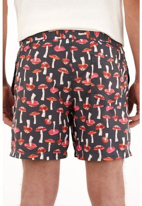 Tennis Pantaloneta De Baño Con Estampado De Hongos Multicolor Para Hombre