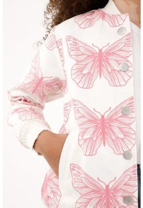 Chaqueta Tipo Bomber De Mariposas Para Niña