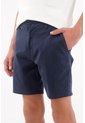Tennis Bermuda Para Hombre De Algodón Azul Marino Fit Tradicional Con Frente Plano de Tennis