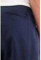 Tennis Bermuda Para Hombre De Algodón Azul Marino Fit Tradicional Con Frente Plano de Tennis