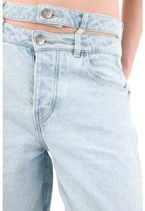 Tennis Jean Horseshoe Con Doble Pretina Y Cut Out Para Mujer