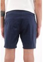 Tennis Bermuda Para Hombre De Algodón Azul Marino Fit Tradicional Con Frente Plano de Tennis
