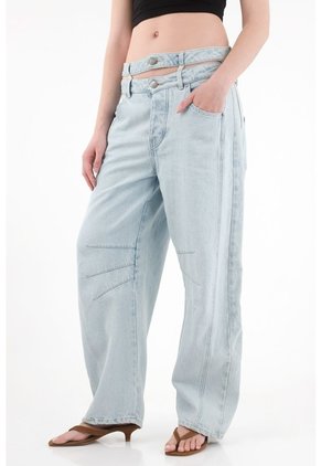 Tennis Jean Horseshoe Con Doble Pretina Y Cut Out Para Mujer