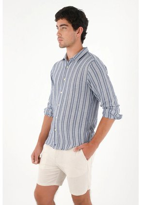 Tennis Camisa Manga Larga A Rayas Para Hombre