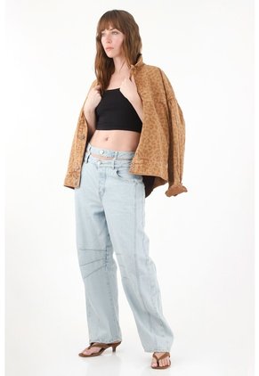 Tennis Jean Horseshoe Con Doble Pretina Y Cut Out Para Mujer