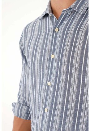Tennis Camisa Manga Larga A Rayas Para Hombre