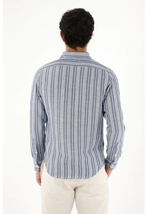 Tennis Camisa Manga Larga A Rayas Para Hombre