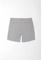 Tennis Bermuda Para Hombre En Algodón Gris Claro Fit Tradicional Con Bolsillos Diagonales Tipo Chino de Tennis