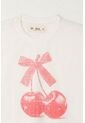 Camiseta Básica Con Estampado De Cerezas Crudo Para Niña de Tennis