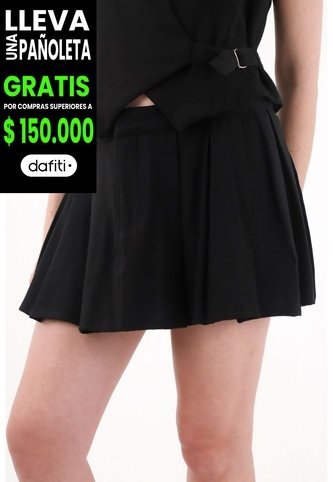 Tennis Falda Corta Con Tablas Negra Para Mujer Tennis