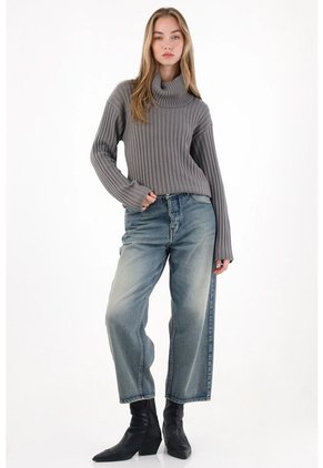 Tennis Buzo Cuello Tortuga Gris Para Mujer