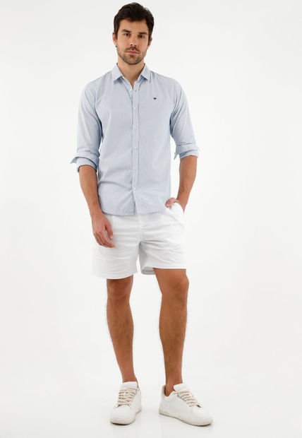 Camisa Con Diseño A Rayas Azul Para Hombre