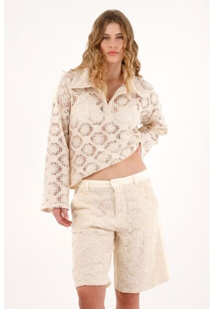 Tennis Buzo Crudo Tejido En Frente Para Mujer