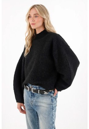 Tennis Buzo Con Mangas Horseshoe Negro Para Mujer