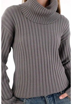 Tennis Buzo Cuello Tortuga Gris Para Mujer