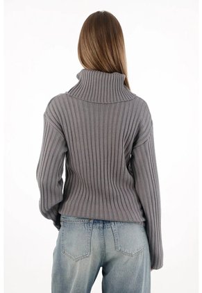 Tennis Buzo Cuello Tortuga Gris Para Mujer