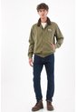 Tennis Chaqueta Tipo Bomber Para Hombre En Algodón Verde Oliva Fit Recto Con Parche De Tigre de Tennis