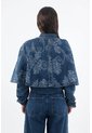 Tennis Chaqueta Para Mujer Algodón Azul índigo Corta Con Capa Floral de Tennis