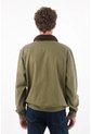 Tennis Chaqueta Tipo Bomber Para Hombre En Algodón Verde Oliva Fit Recto Con Parche De Tigre de Tennis