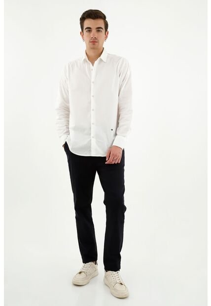 Tennis Camisa Manga Larga Blanca Para Hombre