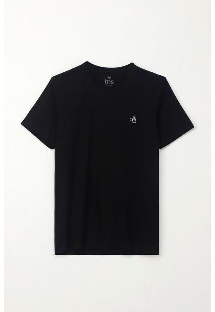 Tennis Camiseta Básica Con Mini Print Negra Para Hombre