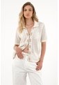 Tennis Camisa Crudo Tejida Con Diseño De Flores Para Mujer de Tennis
