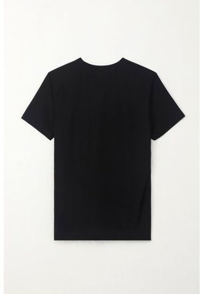 Tennis Camiseta Básica Con Mini Print Negra Para Hombre