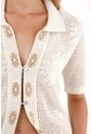Tennis Camisa Crudo Tejida Con Diseño De Flores Para Mujer de Tennis