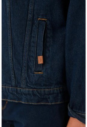 Tennis Cazadora Denim Para Hombre De Algodón Azul índigo Fit Relajado Con Costuras En Contraste