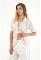 Tennis Camisa Crudo Tejida Con Diseño De Flores Para Mujer de Tennis