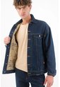 Tennis Cazadora Denim Para Hombre De Algodón Azul índigo Fit Relajado Con Costuras En Contraste de Tennis