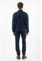Tennis Cazadora Denim Para Hombre De Algodón Azul índigo Fit Relajado Con Costuras En Contraste de Tennis